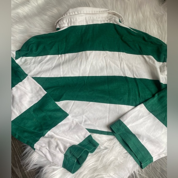 Green and white strips crop top. - Picture 2 of 2